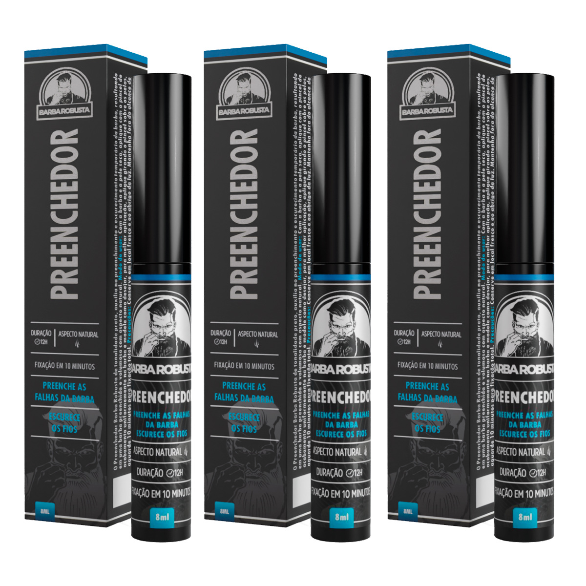 Kit 3 Preenchedores - Barba Robusta