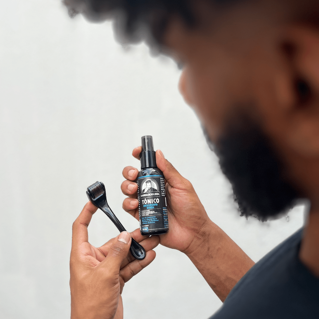 Kit Crescimento 3 Tônicos + 9 Derma Rollers (6 Meses de Uso) - Barba Robusta