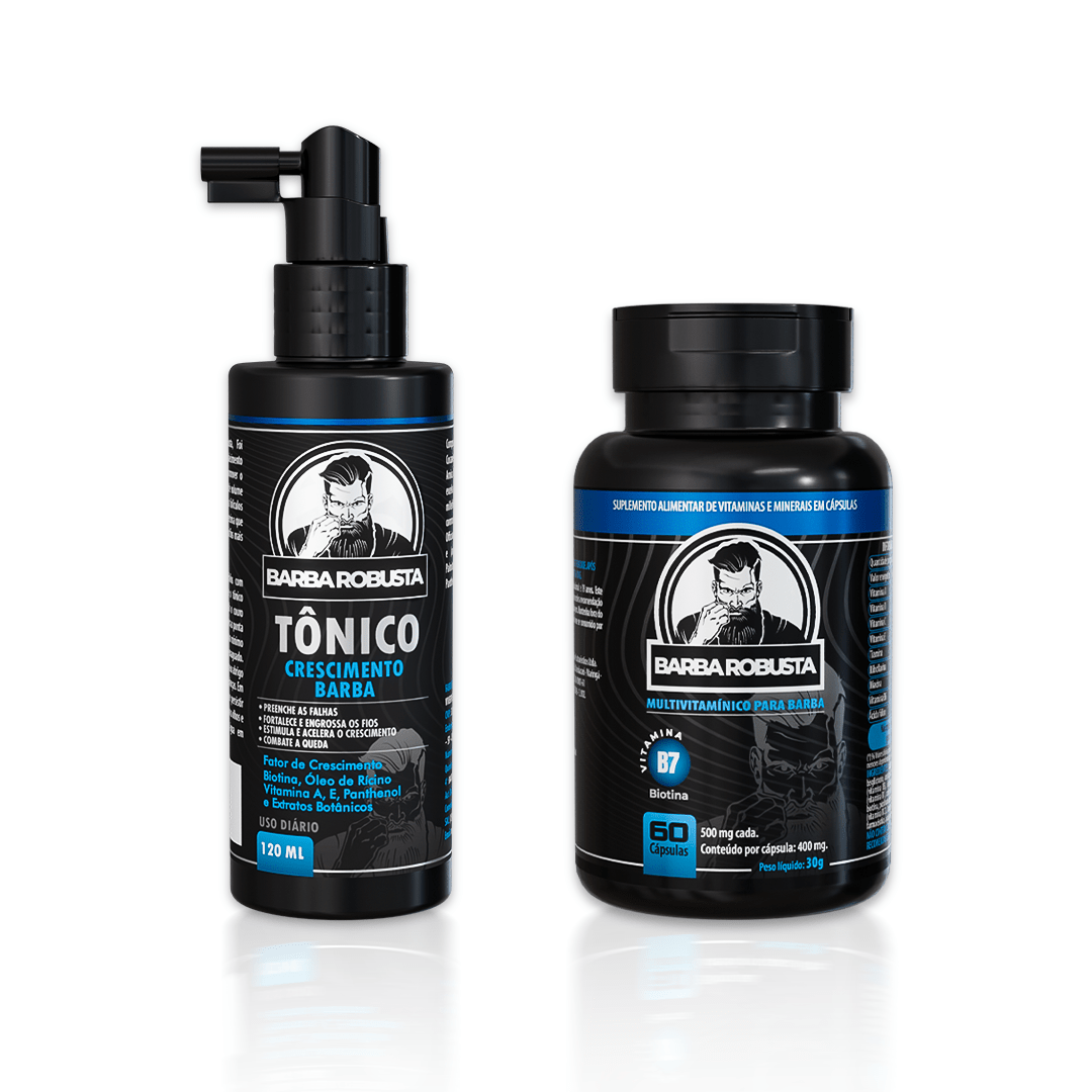 Kit de Crescimento Tônico + Multivitamínico - Barba Robusta