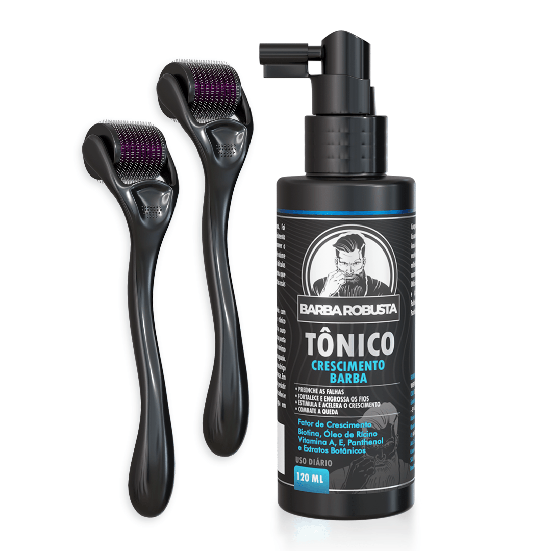 Kit Pro - 2 meses de tratamento (Tônico + Dermaroller) - Barba Robusta