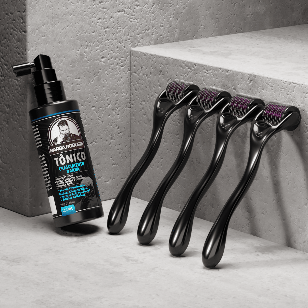 Kit Pro - 4 meses de tratamento (Tônico + Dermaroller) - Barba Robusta