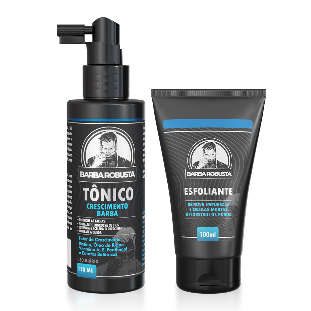 Kit Start - 2 meses de tratamento (Tônico + Esfoliante) - Barba Robusta