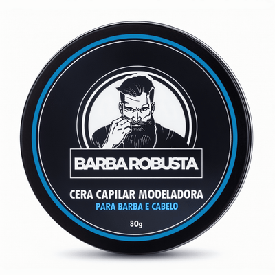 Cera Modeladora - Fixação extra forte - Efeito seco - 80gr - Barba Robusta