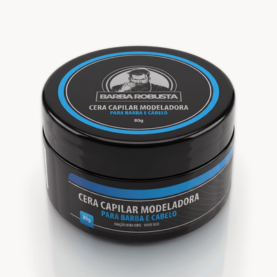 Cera Modeladora - Fixação extra forte - Efeito seco - 80gr - Barba Robusta