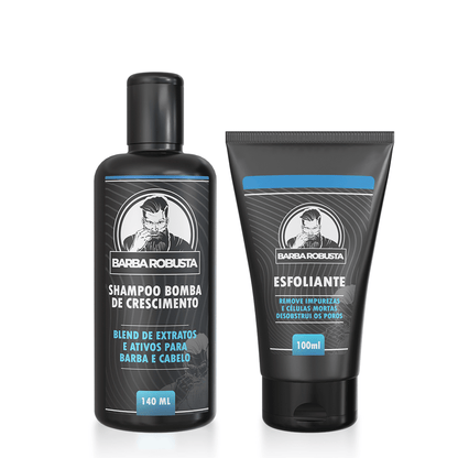 Kit Booster 1 - Combo acelerador (Shampoo + Esfoliante) - Barba Robusta