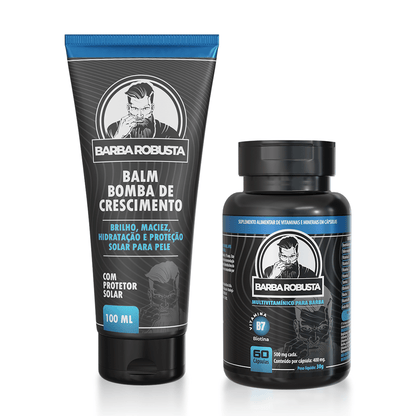 Kit Booster 2 - Combo acelerador (Multivitamínico + Balm) - Barba Robusta