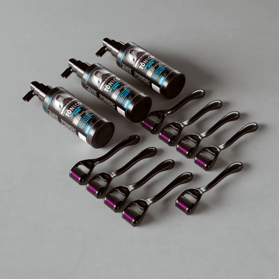 Kit Crescimento 3 Tônicos + 9 Derma Rollers (6 Meses de Uso) - Barba Robusta
