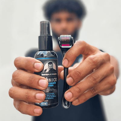 Kit Crescimento 3 Tônicos + 9 Derma Rollers (6 Meses de Uso) - Barba Robusta