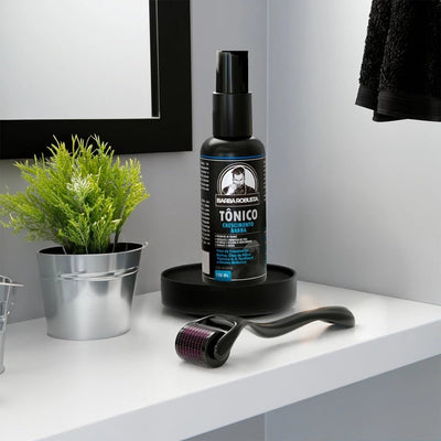 Kit Crescimento 3 Tônicos + 9 Derma Rollers (6 Meses de Uso) - Barba Robusta